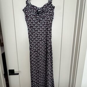Wayf Black Floral Maxi Dress